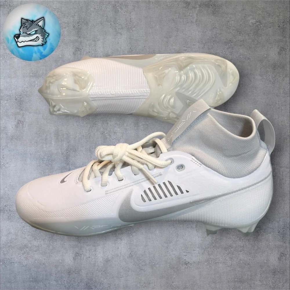 Nike Vapor Edge Pro 360 2 Football White Metallic Silver Men's Sz 16 DA5456-100